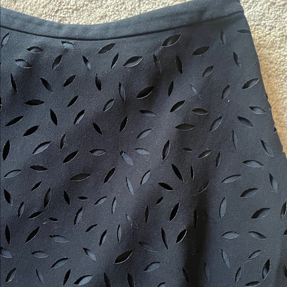 Banana Republic Navy Laser-cut Circle A-line Skirt Size 10 - Picture 4 of 7
